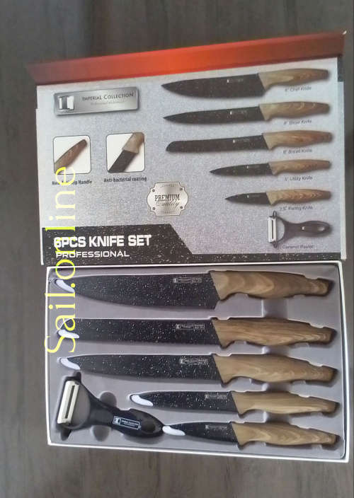 Professional 6 Pcs Knife set Stainless steel blades with Non-stick coating