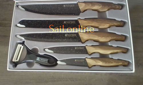 Professional 6 Pcs Knife set Stainless steel blades with Non-stick coating