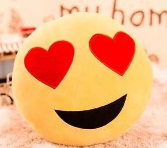 Emoji Heart Eyes Emoticon 30 CM Round Cushion Pillow !LOCAL STOCK!