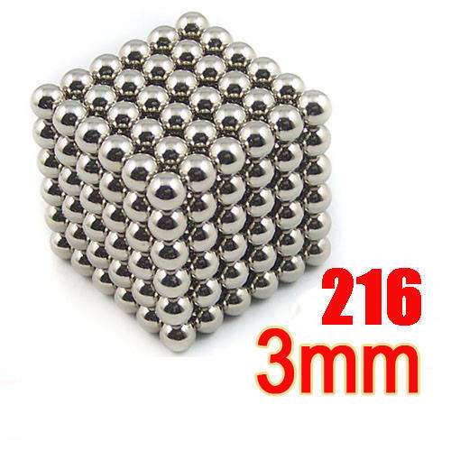 216 Sphere Cube Magnet Magnetic Balls Puzzle Silver NOW IN GIFT BOX