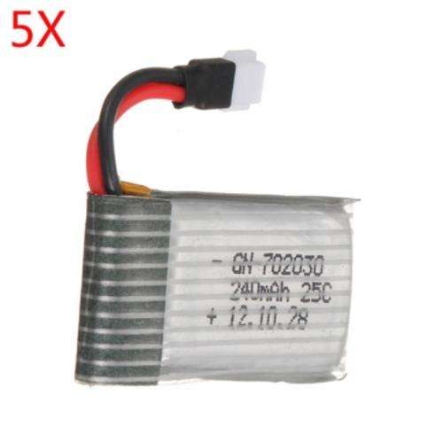 5 x Hubsan X4 Quadcopter Battery 3.7V 240mAh Li-Po