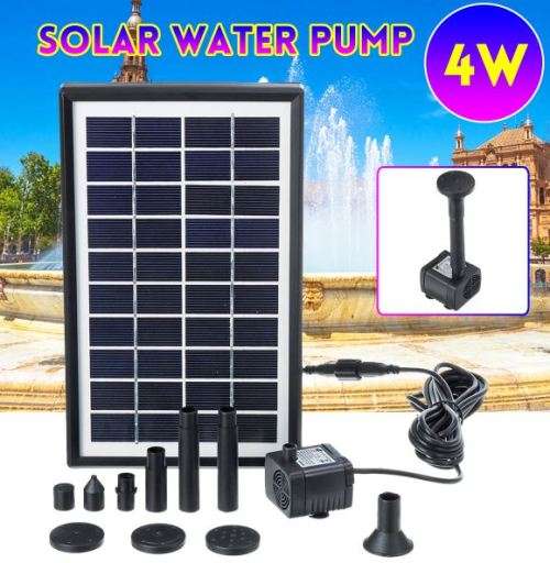 ***LOCAL STOCK***4W 10V 380L/H Solar Panel Water Pump  Aquarium Floating Fountain with Nozzles