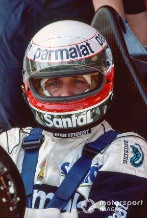 Teo Fabi`s Autographed Visor From 1984 South African F1 Grand Prix