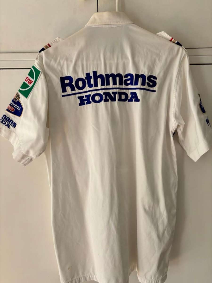 Official Team Worn Rothmans Honda 1990s Motorbike World Championship Shirt