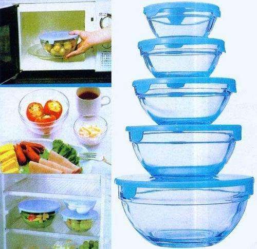 Heat Resistant 5 - Piece Glass Bowl Set
