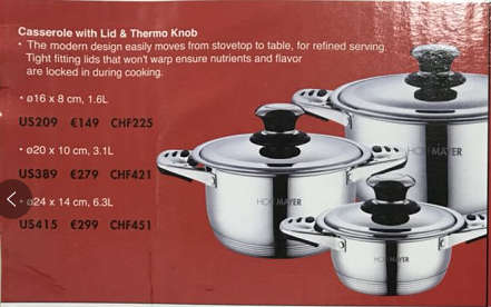HOFF MAYER 16 Pieces Stainless Steel Cookware Set (READ DESCRIPTION)