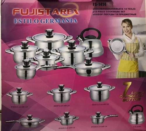 FUJISTAR 14 Pieces Stainless Steel Cookware Set (READ DESCRIPTION)