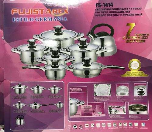 FUJISTAR 14 Pieces Stainless Steel Cookware Set (READ DESCRIPTION)