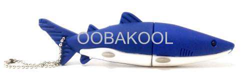 8GB USB / GREAT WHITE SHARK (BLUE) FLASH MEMORY DRIVE / OobaKool