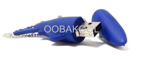 8GB USB / GREAT WHITE SHARK (BLUE) FLASH MEMORY DRIVE / OobaKool