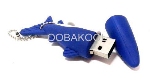 8GB USB / GREAT WHITE SHARK (BLUE) FLASH MEMORY DRIVE / OobaKool
