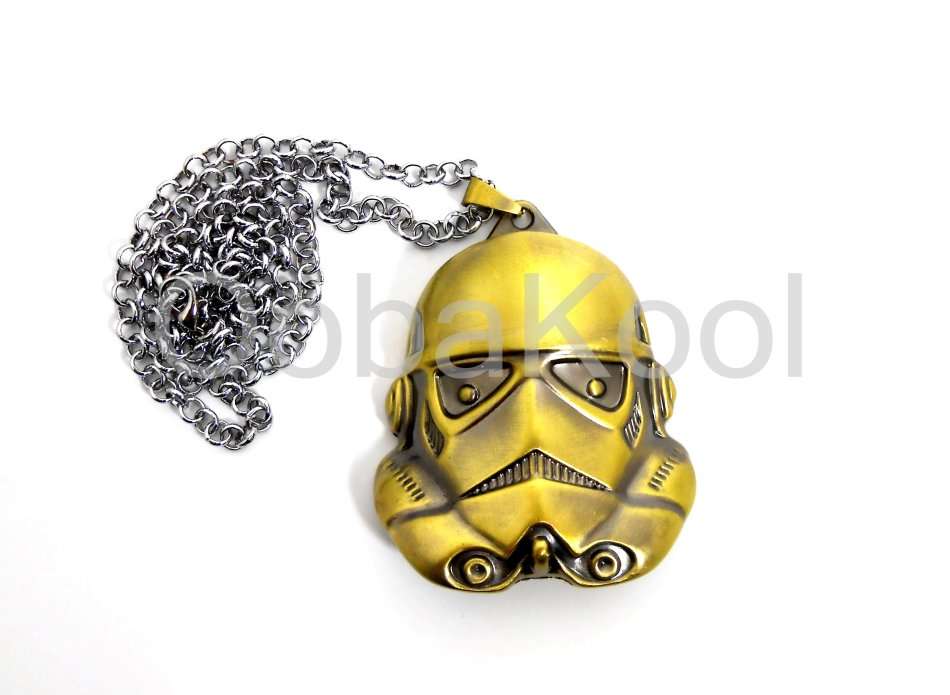 STAR WARS / STORMTROOPER / BRONZE PENDANT ON SILVER CHAIN / OobaKool