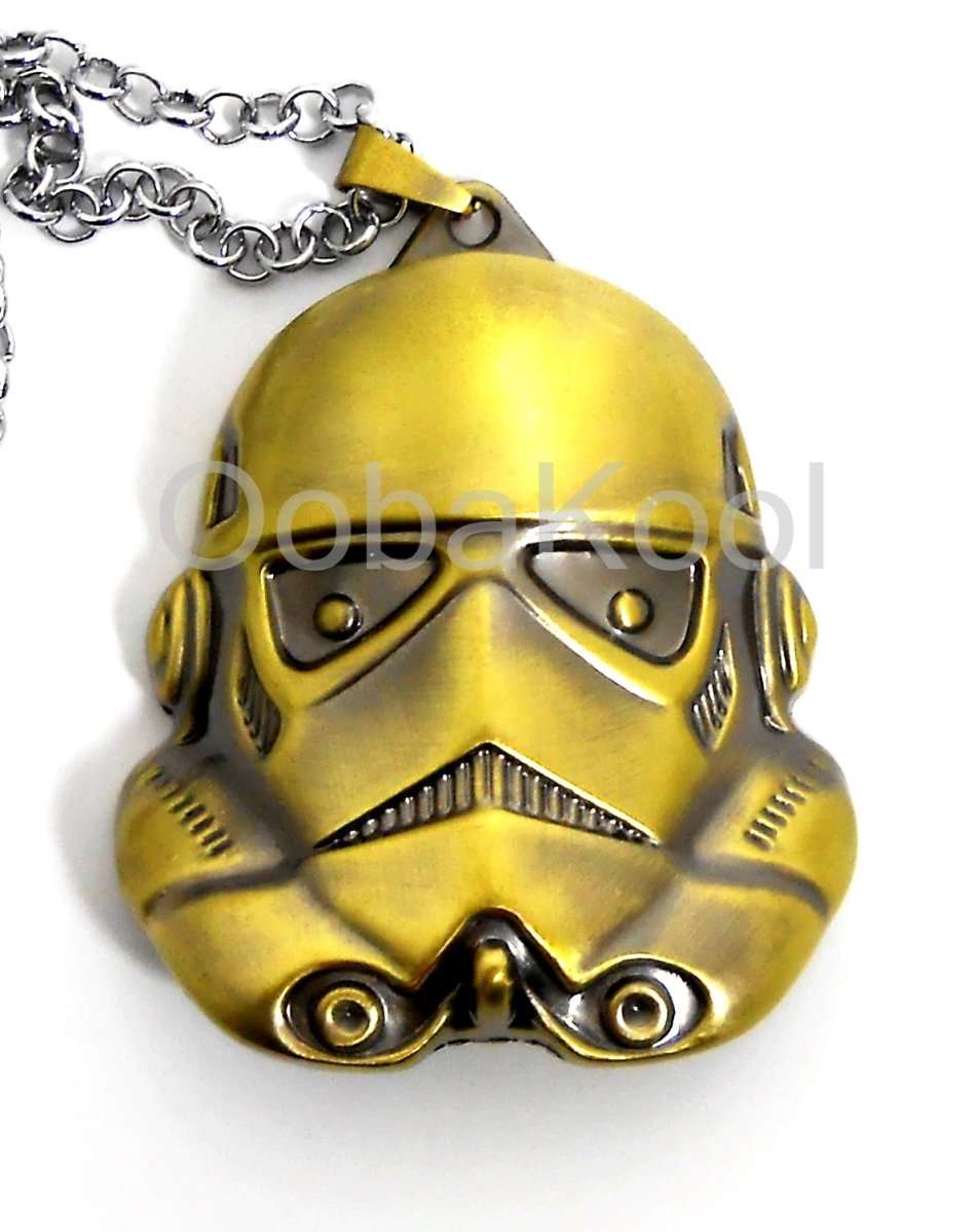 STAR WARS / STORMTROOPER / BRONZE PENDANT ON SILVER CHAIN / OobaKool