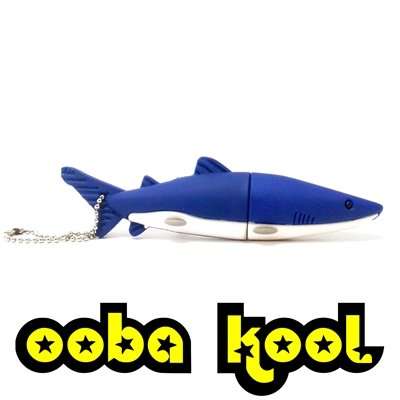 8GB USB / GREAT WHITE SHARK (BLUE) FLASH MEMORY DRIVE / OobaKool