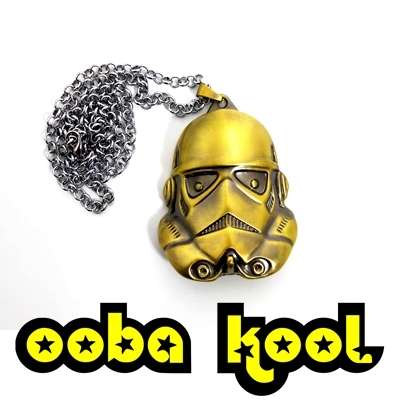 STAR WARS / STORMTROOPER / BRONZE PENDANT ON SILVER CHAIN / OobaKool