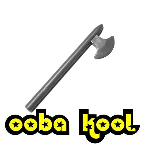 FIGURE WEAPONS / LONG HANDLE AXE / DARK STONE GREY / OobaKool Minifigure Accessories