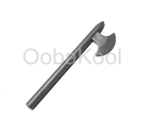 FIGURE WEAPONS / LONG HANDLE AXE / DARK STONE GREY / OobaKool Minifigure Accessories