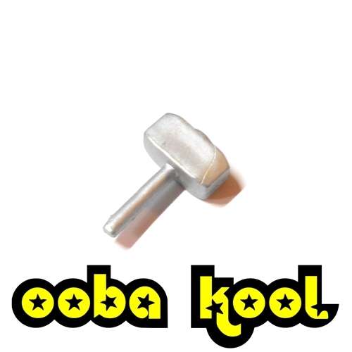 FIGURE WEAPONS / THOR STYLE HAMMER - LARGE / LIGHT STONE GREY / OobaKool Minifigure Accessories