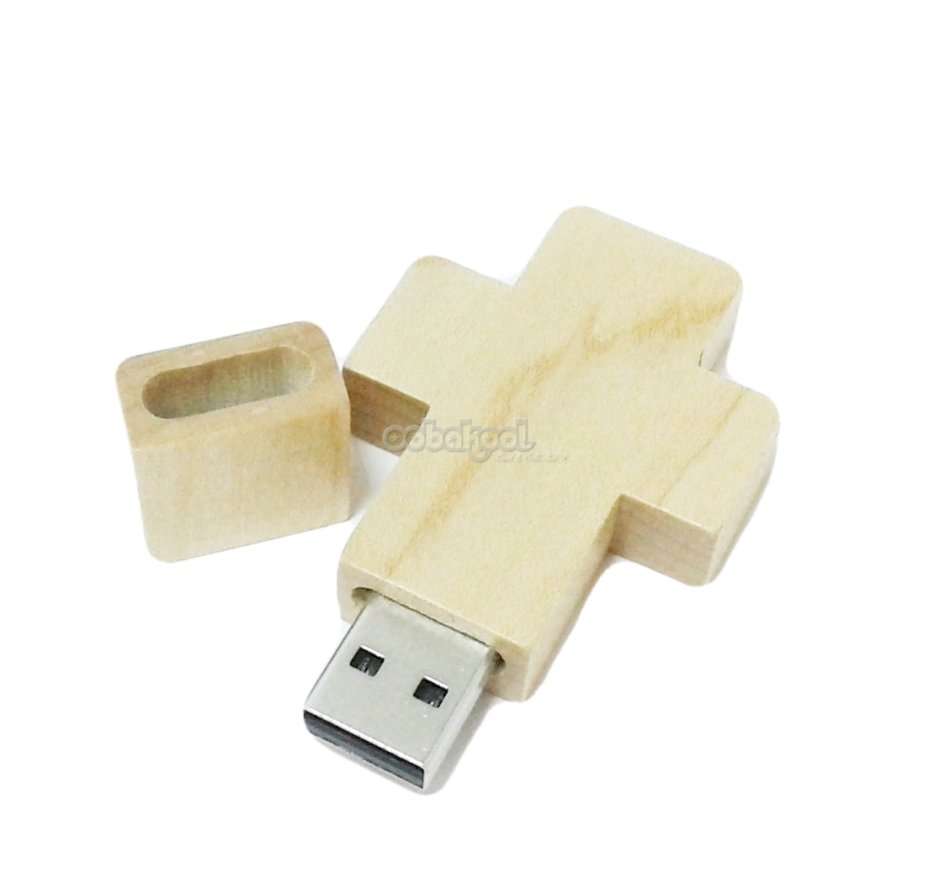 FLASH MEMORY DRIVE / 16GB USB 2.0 / Limited Edition Wooden Cross Design