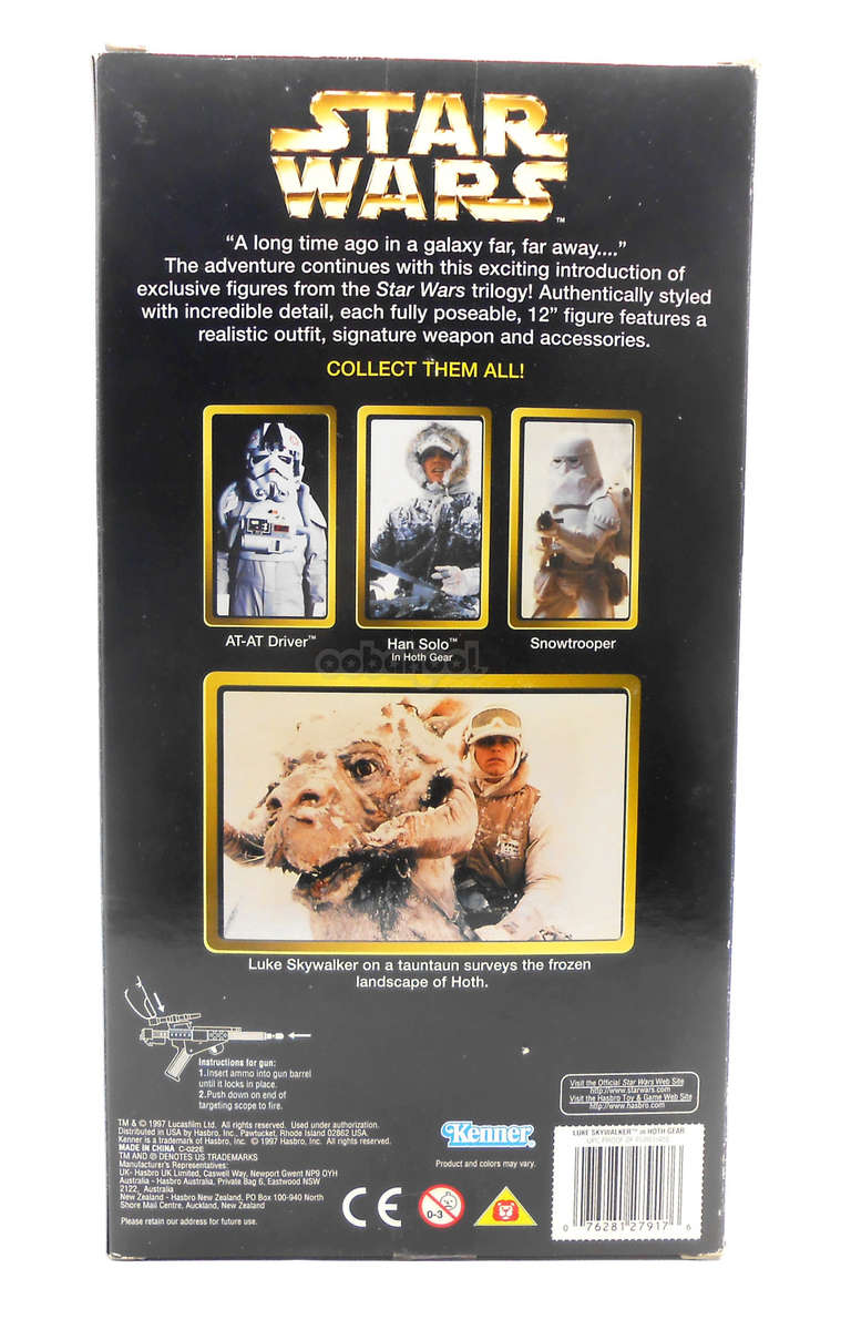 Star Wars / Luke Skywalker in Hoth Gear / Action Collection / 1997 Kenner 12" Poseable Figure / NIB