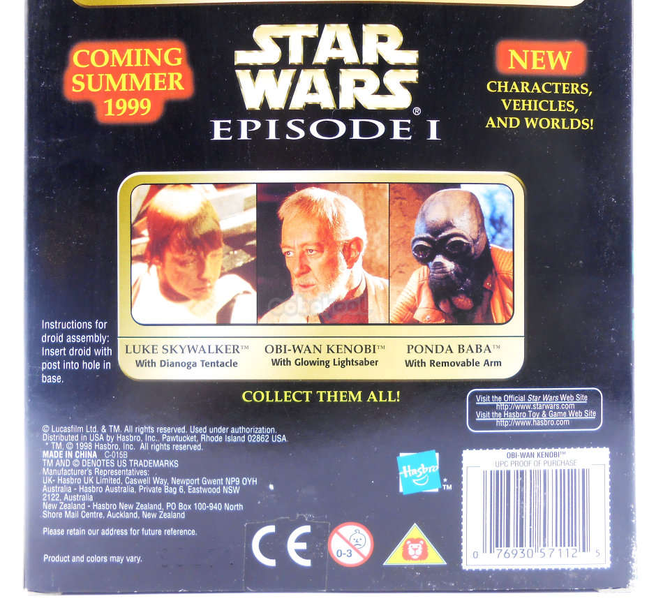 Star Wars / Obi-Wan Kenobi / 1998 Hasbro 12 Inch Figure / Episode 1 Collection / NIB