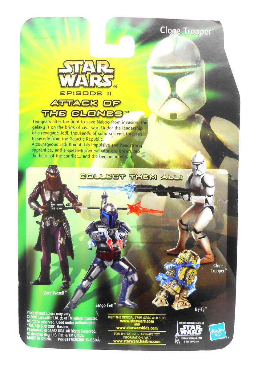 Star Wars / Clone Trooper / Attack of the Clones Collection / 2001 Hasbro 3.75" Action Figure / MOC