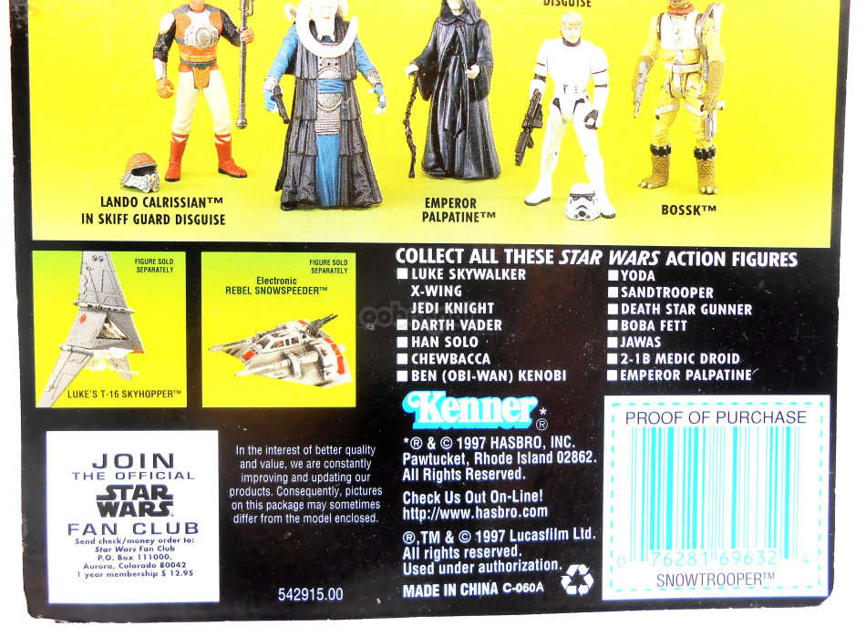 Star Wars / Snowtrooper / POTF Collection / 1997 Kenner 3.75 Inch Action Figure / MOC