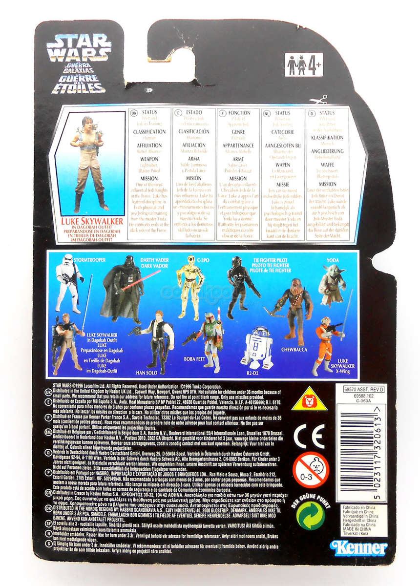 Star Wars / Luke Skywalker in Dagobah Outfit / POTF / 1996 Kenner 3.75" Figure / MOC