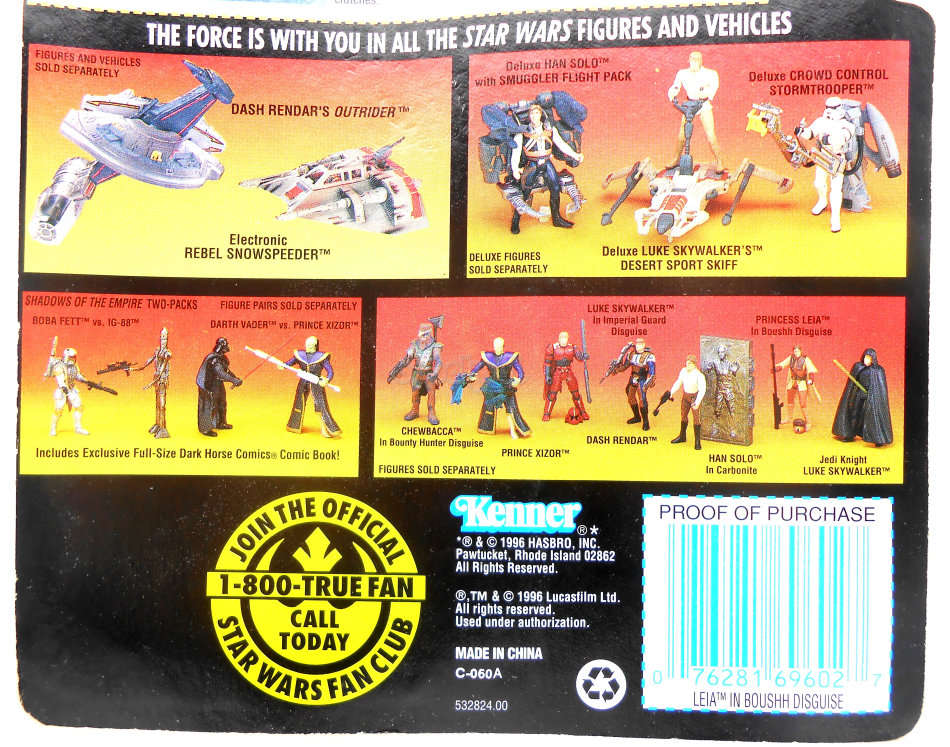 Star Wars / Leia in Boushh Disguise / Shadows of the Empire / 1996 Kenner 3.75" Action Figure / MOC