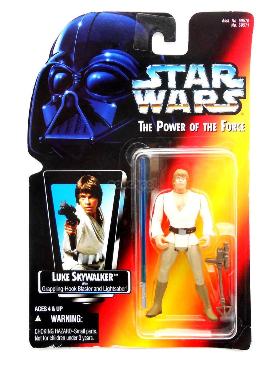 Star Wars / Luke Skywalker with Grappling-Hook Blaster / POTF / 1995 Kenner 3.75" Figure / MOC
