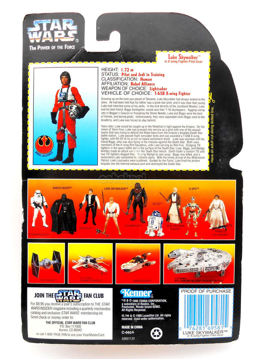 Star Wars / Luke Skywalker X-Wing Pilot / POTF / 1995 Kenner 3.75 Inch Action Figure / MOC