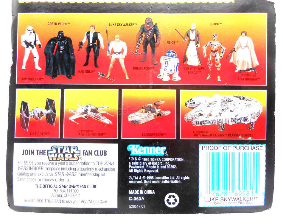 Star Wars / Luke Skywalker X-Wing Pilot / POTF / 1995 Kenner 3.75 Inch Action Figure / MOC