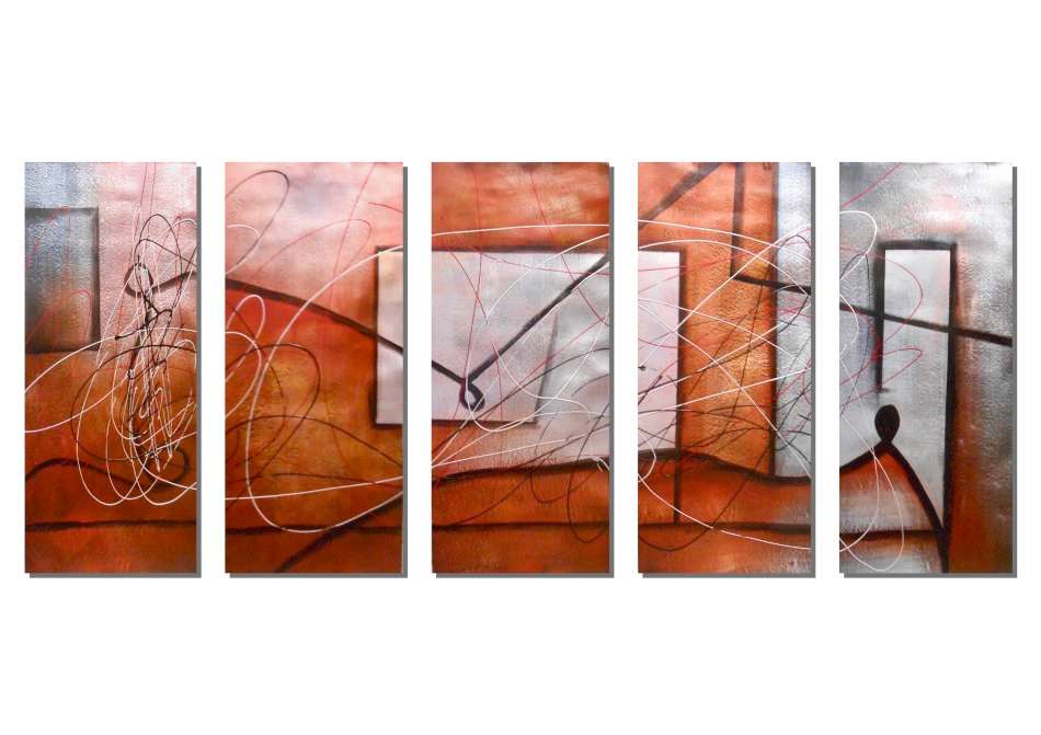 Seasons Abstract / 5-Piece Mega Oil Painting On Canvas / Unframed / STOCK CLEARANCE!!!!