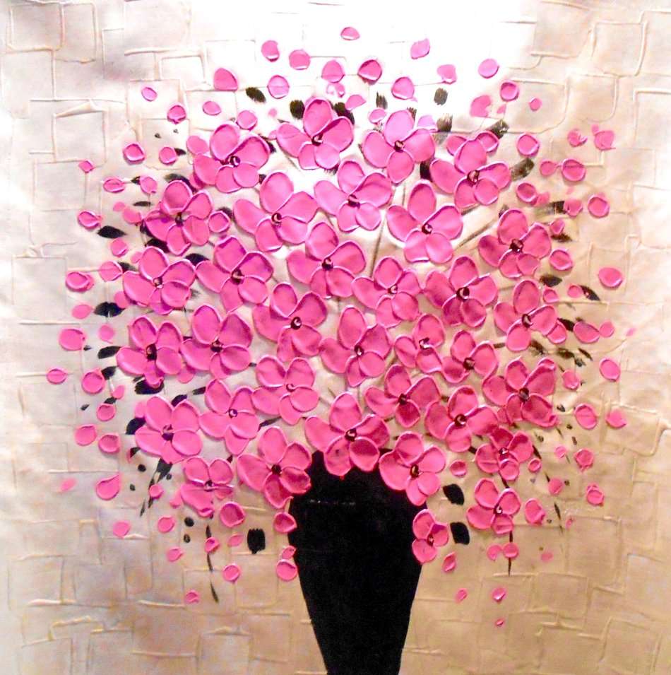 Pink Flowers / Oil Painting On Canvas / Unframed / STOCK CLEARANCE!!!!