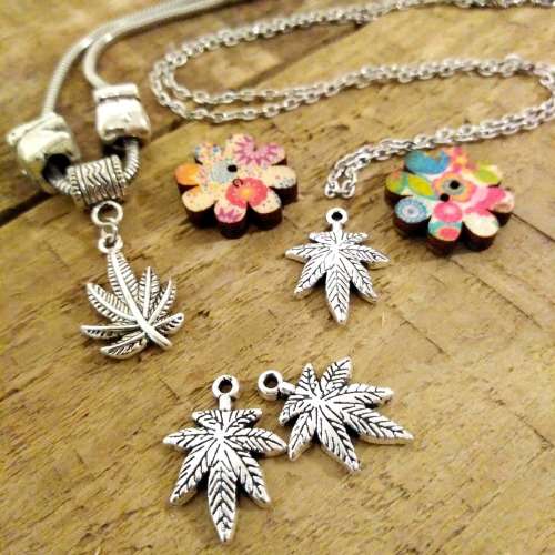 CLEARANCE SALE | 6 Piece CBD Cannabis Healing Leaf  Charm With Chain Necklace and More...