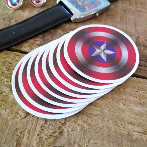 CLEARANCE COLLECTION | Avengers Watch + Captain America Stickers + Shield Earrings | Fan Gift Set