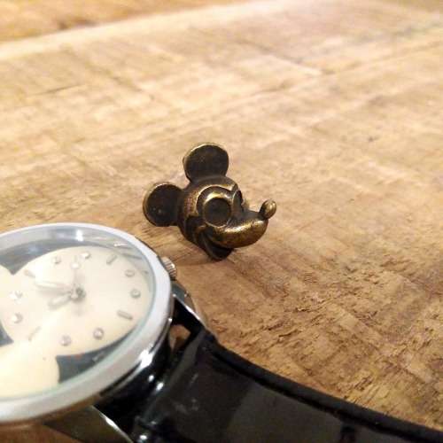 CLEARANCE SALE | Mickey Mouse Watch with Black Strap + Mickey Mouse Ring | Gift Set