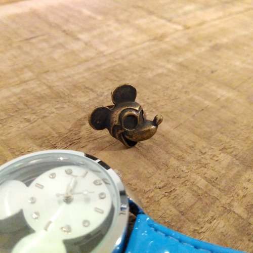 MICKEY MOUSE Watch with Blue Strap + Vintage Mickey Mouse Club Ring | Gift Set | SALE