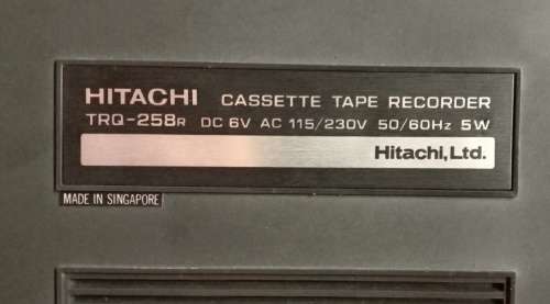 Hitachi TRQ-258R 1970`s Casette Tape Recorder