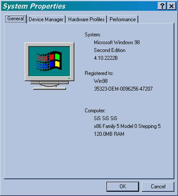 Micro Windows 98 Computer