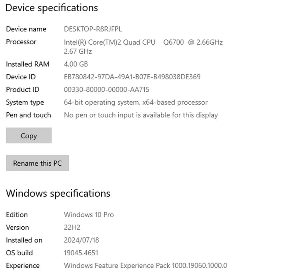 Quad Core Windows 10 Desktop PC -4Gb-1Tb-AMD V3900