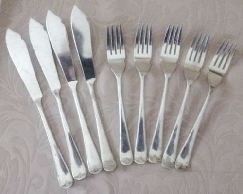 SHEFFIELD NICKEL SILVER - FISH KNIVES AND FORKS