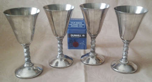 FOUR ROMAAL SILVER PLATED GOBLETS