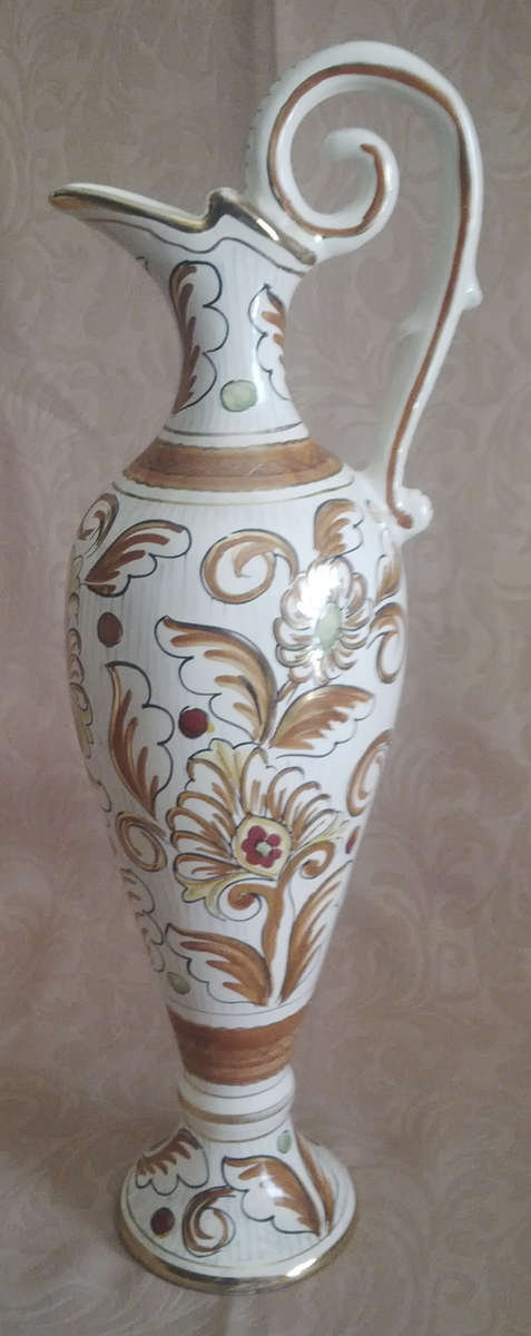 VINTAGE HAND-PAINTED PERSIANO VASE WITH GILDING (12x43cm) 1655