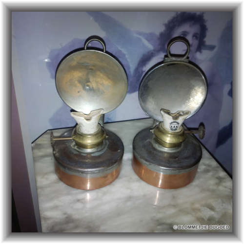 VINTAGE GENUINE RAILWAY CARRIAGE TABLE LAMPS (SHERWOOD COPPER & BRASS) - 8x13,5cm