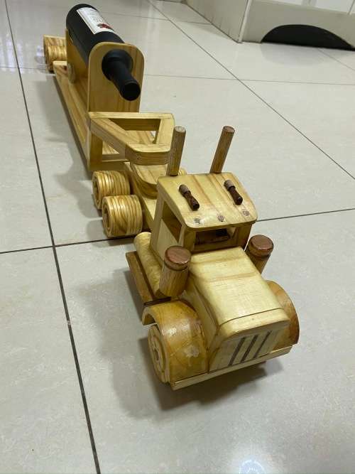 Handcrafted Wooden Truck Wine Holder
