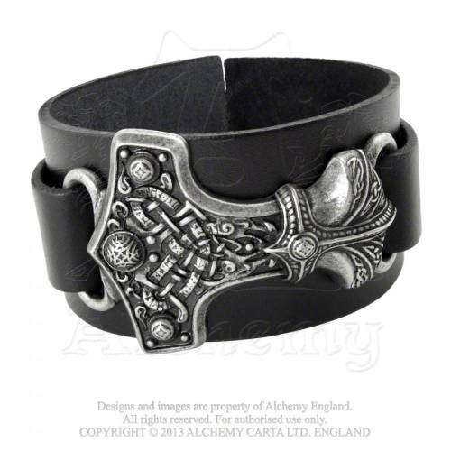 Best Seller! Alchemy Gothic A98 Thunderhammer Leather Wriststrap