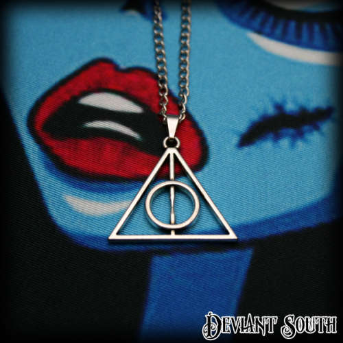 Harry Potter Deathly Hallows Non-Rotating Silver Necklace