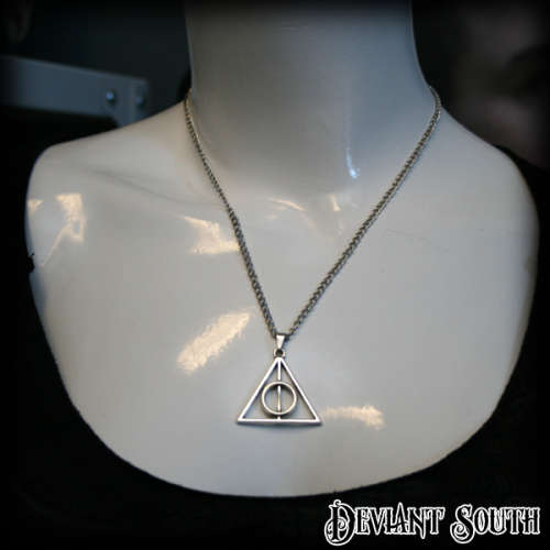 Harry Potter Deathly Hallows Non-Rotating Silver Necklace