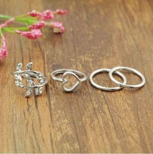 Silver Knuckle Midi Rings (4 pieces)